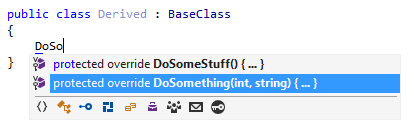 ReSharper: Completion suggestion for method override ReSharper: Completion suggestion for method override