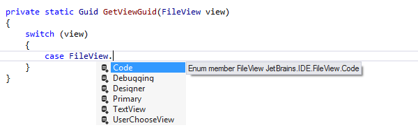 ReSharper: Completion for enum members ReSharper: Completion for enum members
