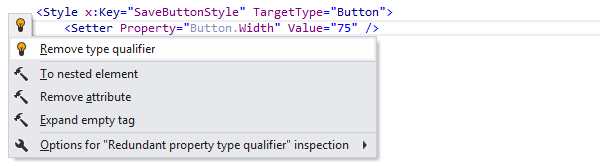 ReSharper: Remove type qualifier quick-fix in XAML ReSharper: Remove type qualifier quick-fix in XAML