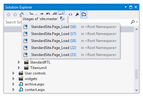 ReSharper: 'Go to Usages of Symbol' in ASP.NET ReSharper: 'Go to Usages of Symbol' in ASP.NET