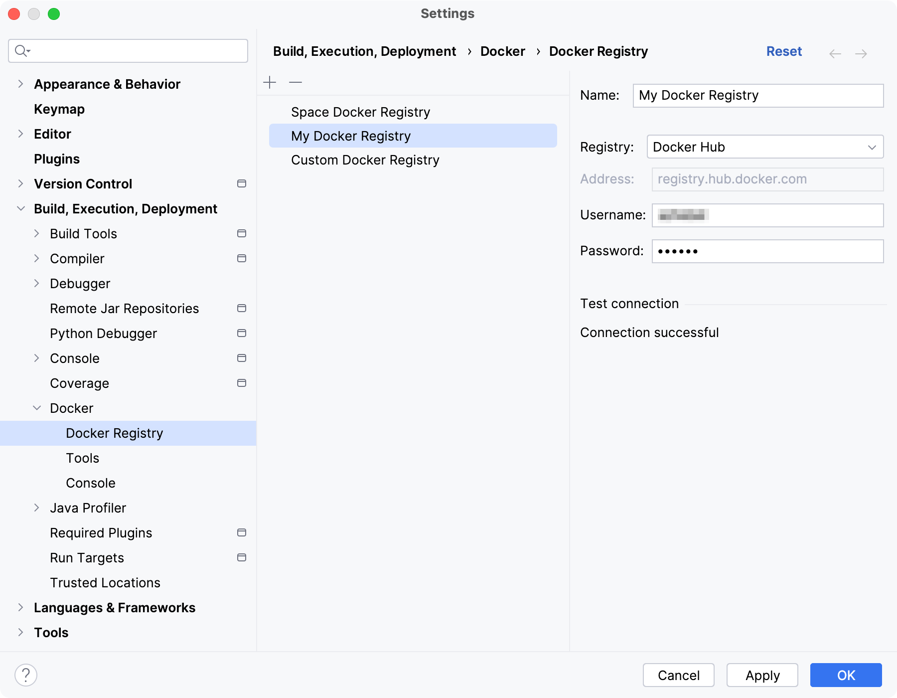 Docker Registry settings Docker Registry settings
