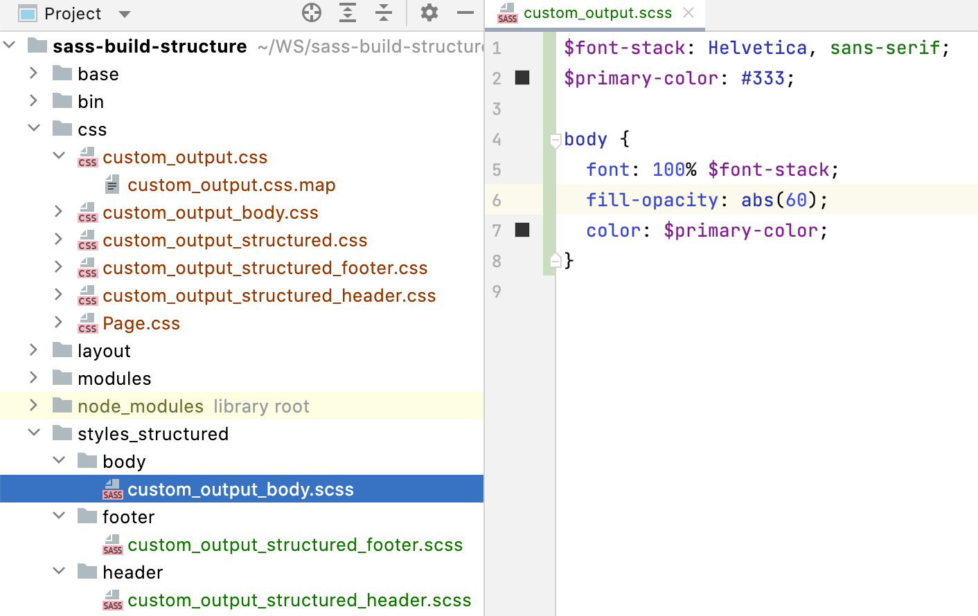 Custom output: the generated files are stored in a separate folder in a plain structure Custom output: the generated files are stored in a separate folder in a plain structure