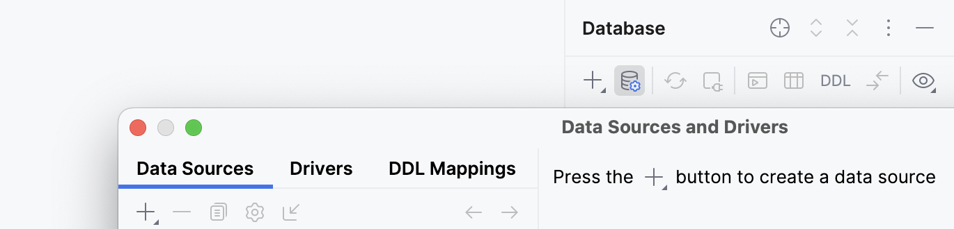 Open the Data Source and Drivers dialog