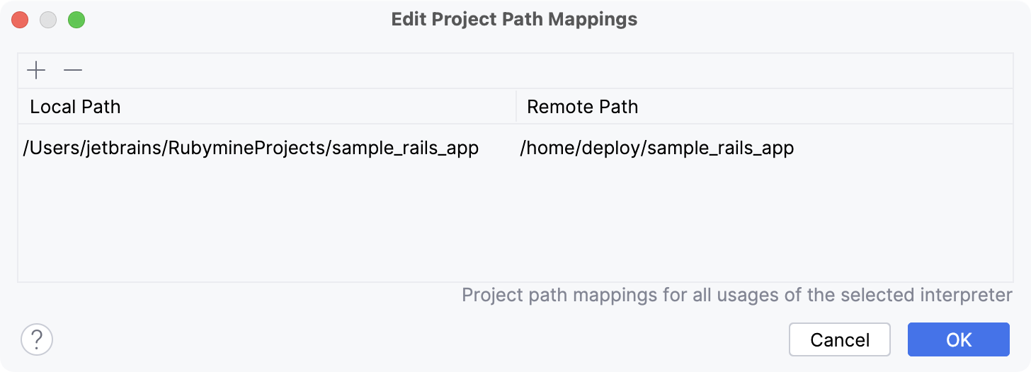 Edit project path mappings Edit project path mappings