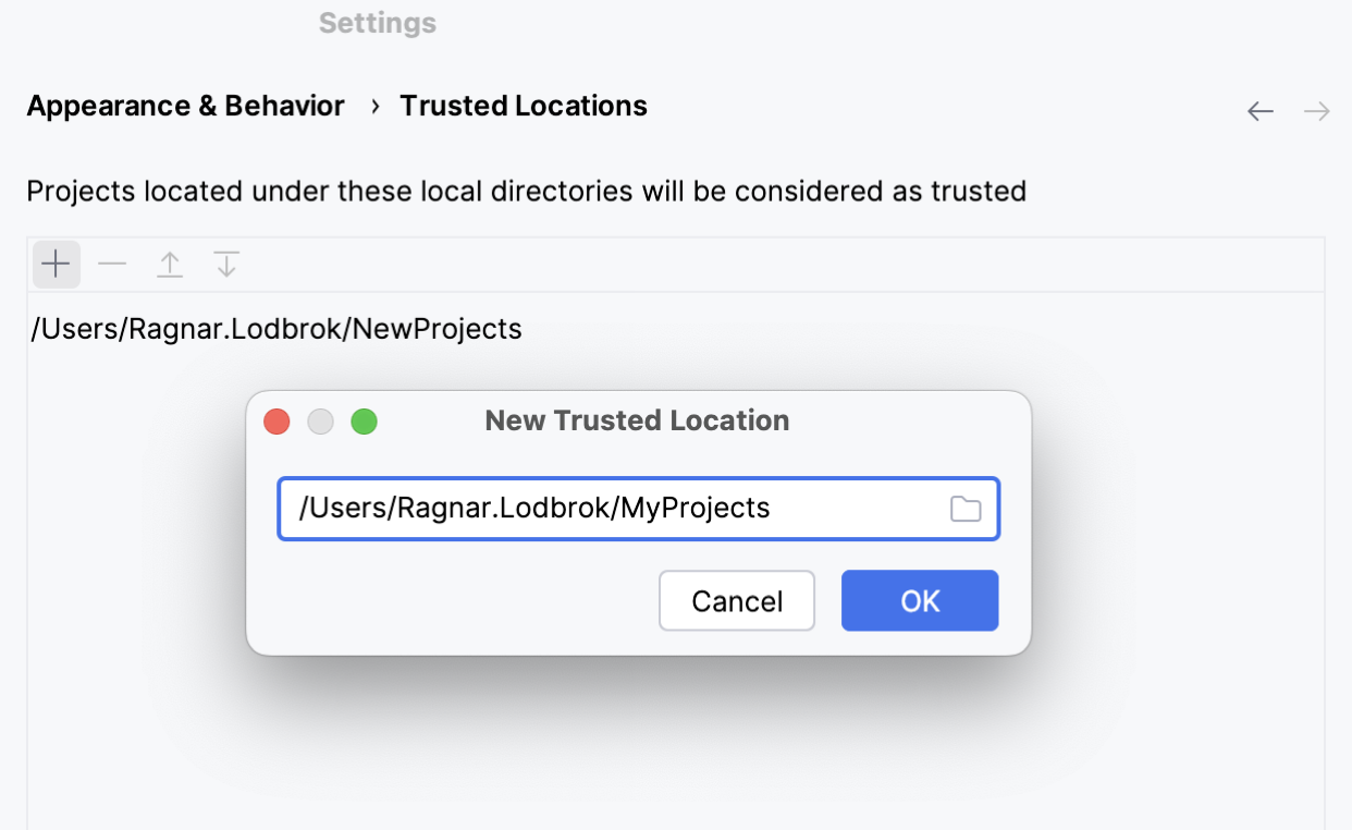 Trusted Locations
