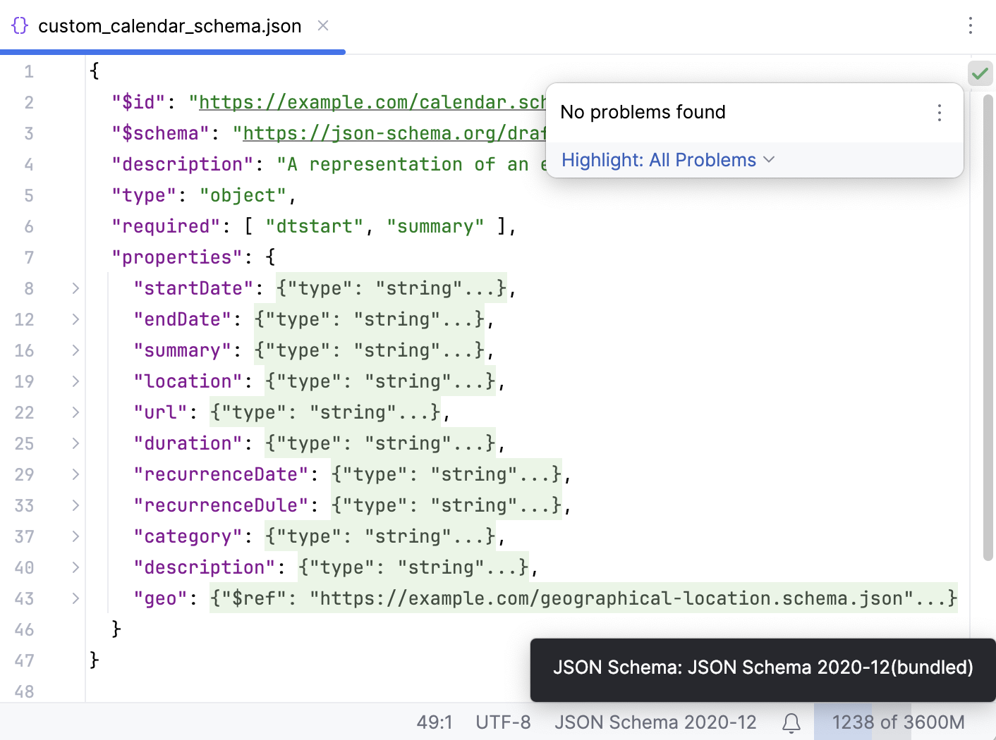 Custom schema meets the 2020-12 standard Custom schema meets the 2020-12 standard
