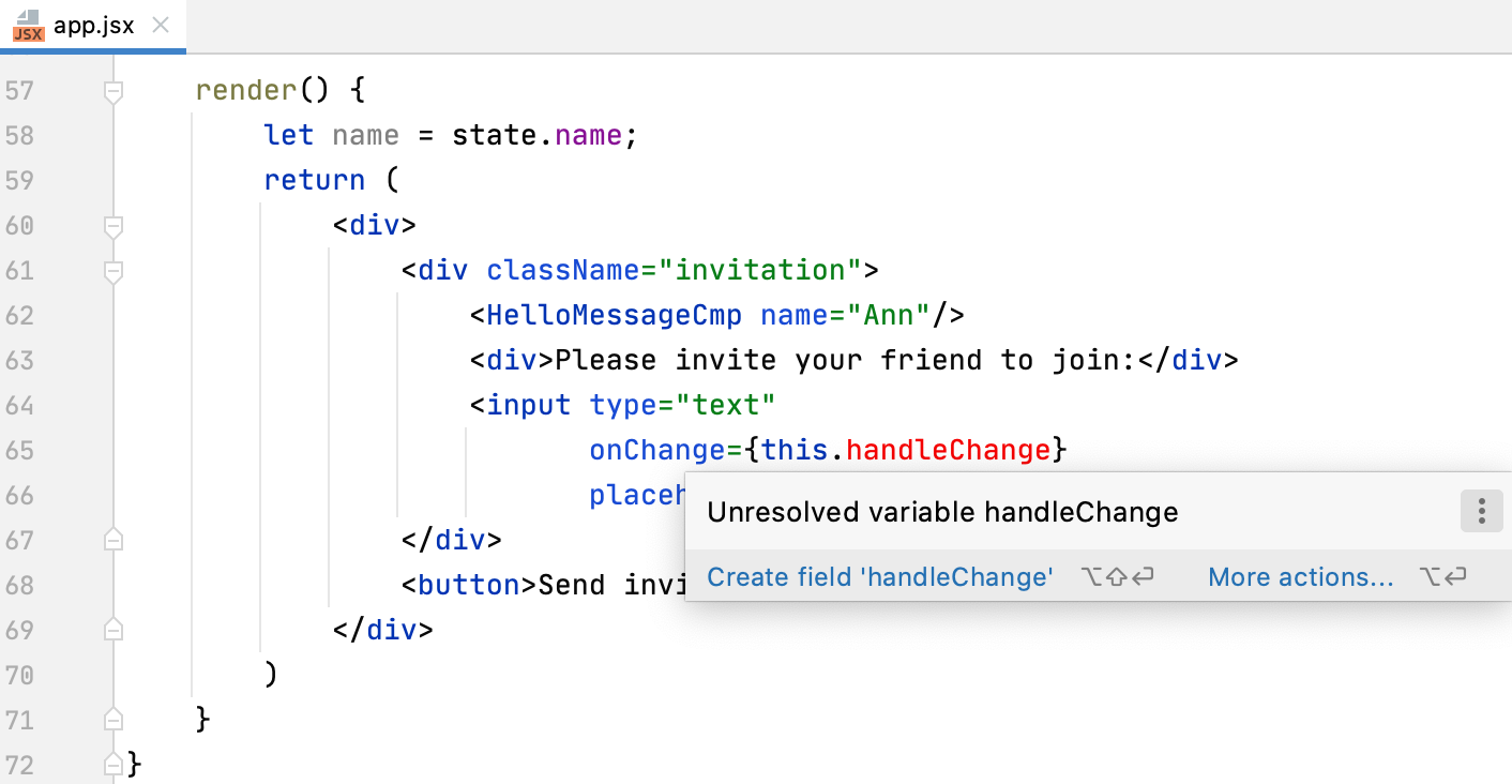 JavaSxript inspections in React application JavaSxript inspections in React application