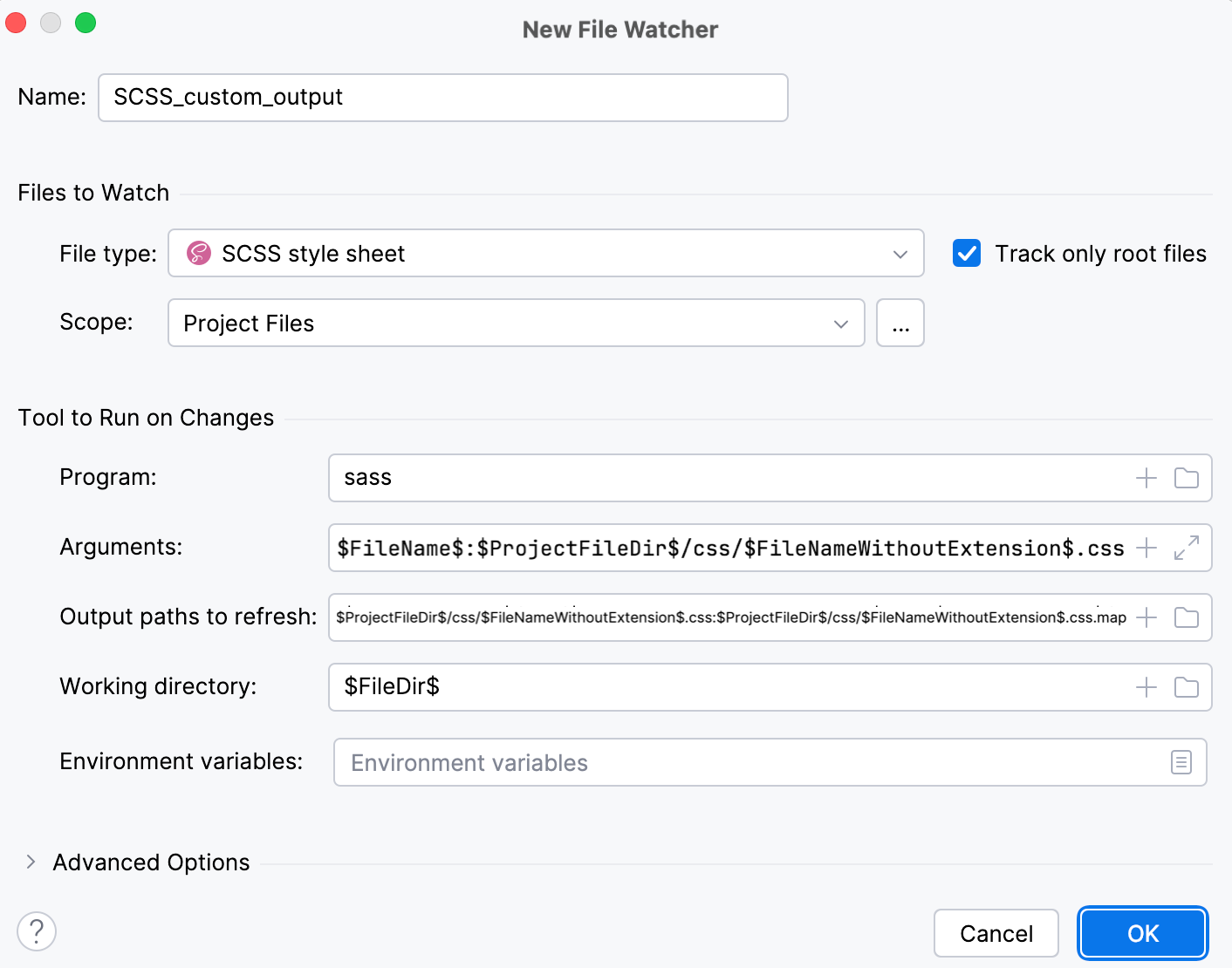 New File Watcher with custom output path New File Watcher with custom output path